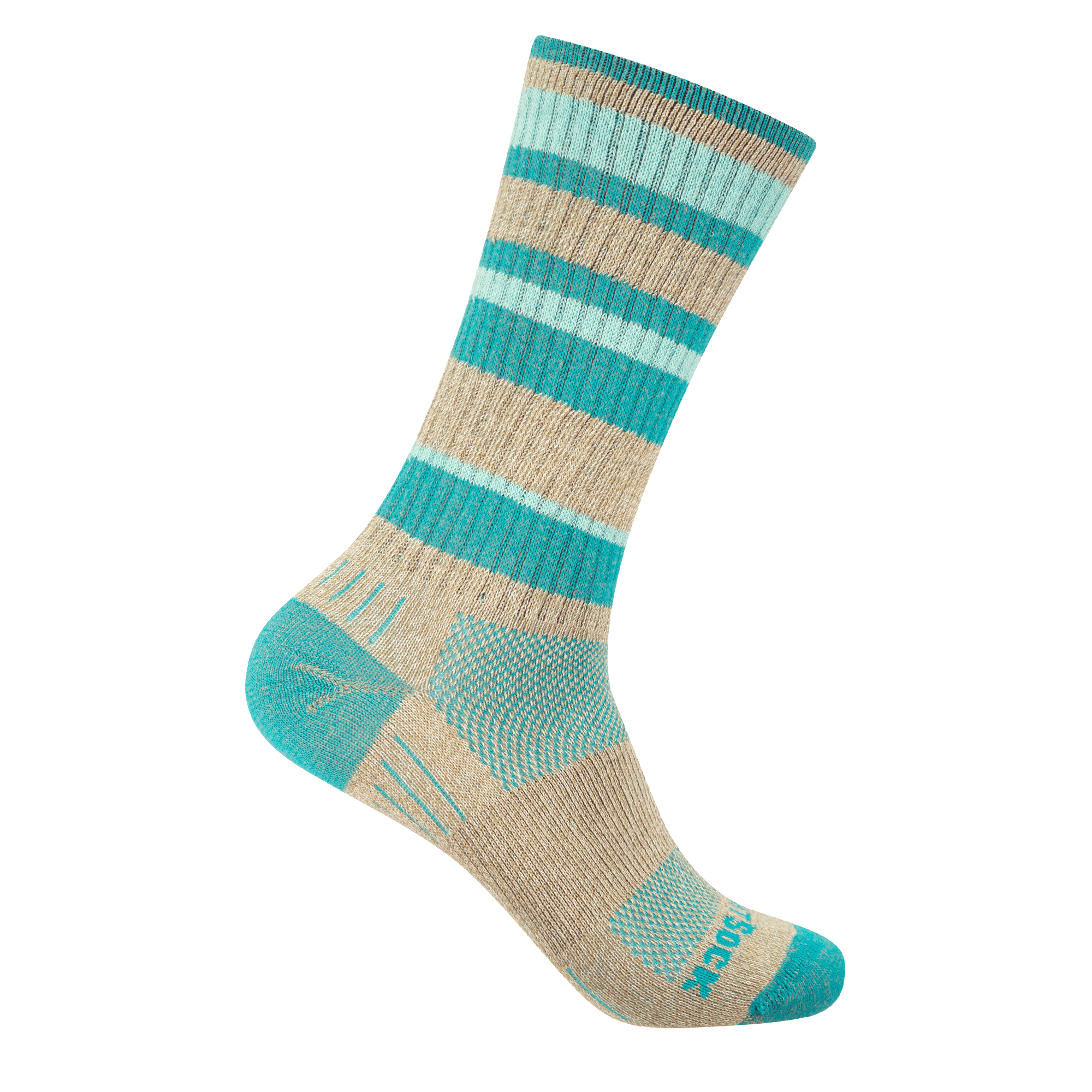 #farbe_light-brown-teal | Wrightsock Adventure Crew (wadenhoch) in Light Brown Teal