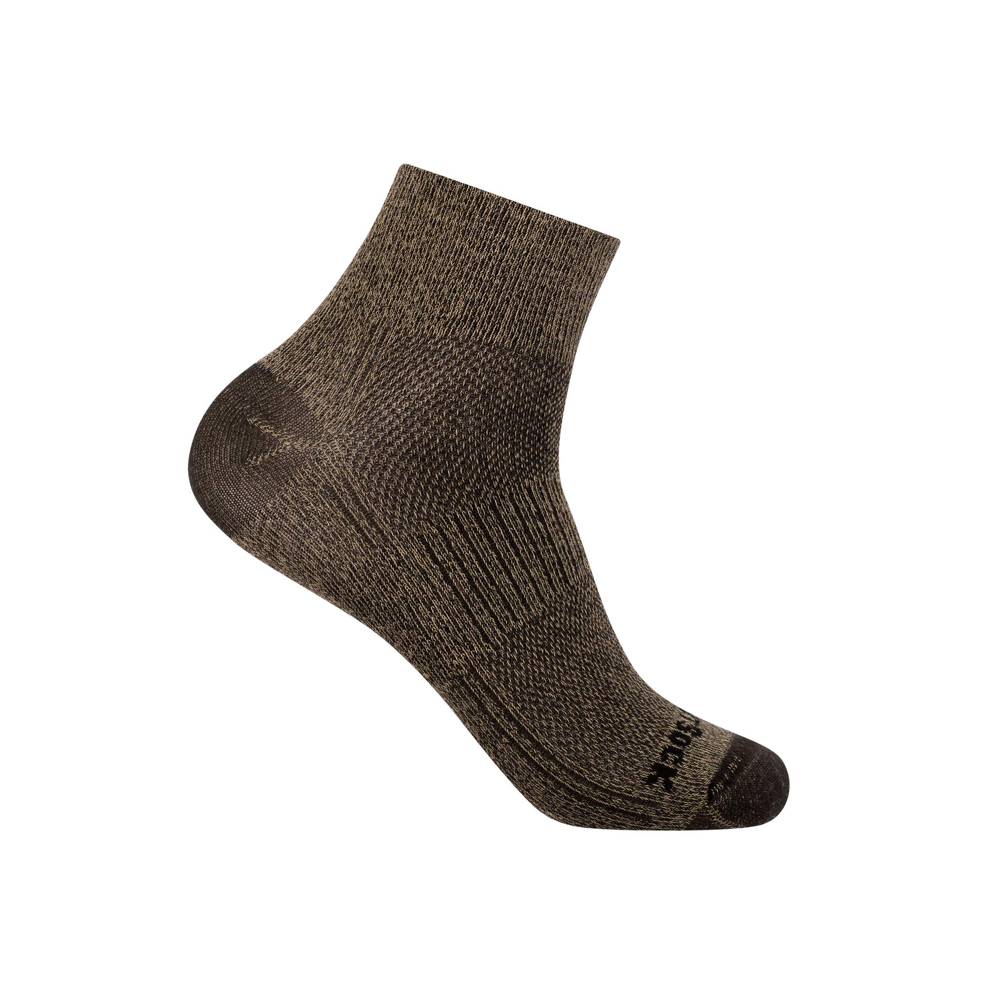 #farbe_khaki-black-twist | WRIGHTSOCK doppellagige Anti-Blasen-Socken - COOLMESH II Quarter - khaki-black-twist