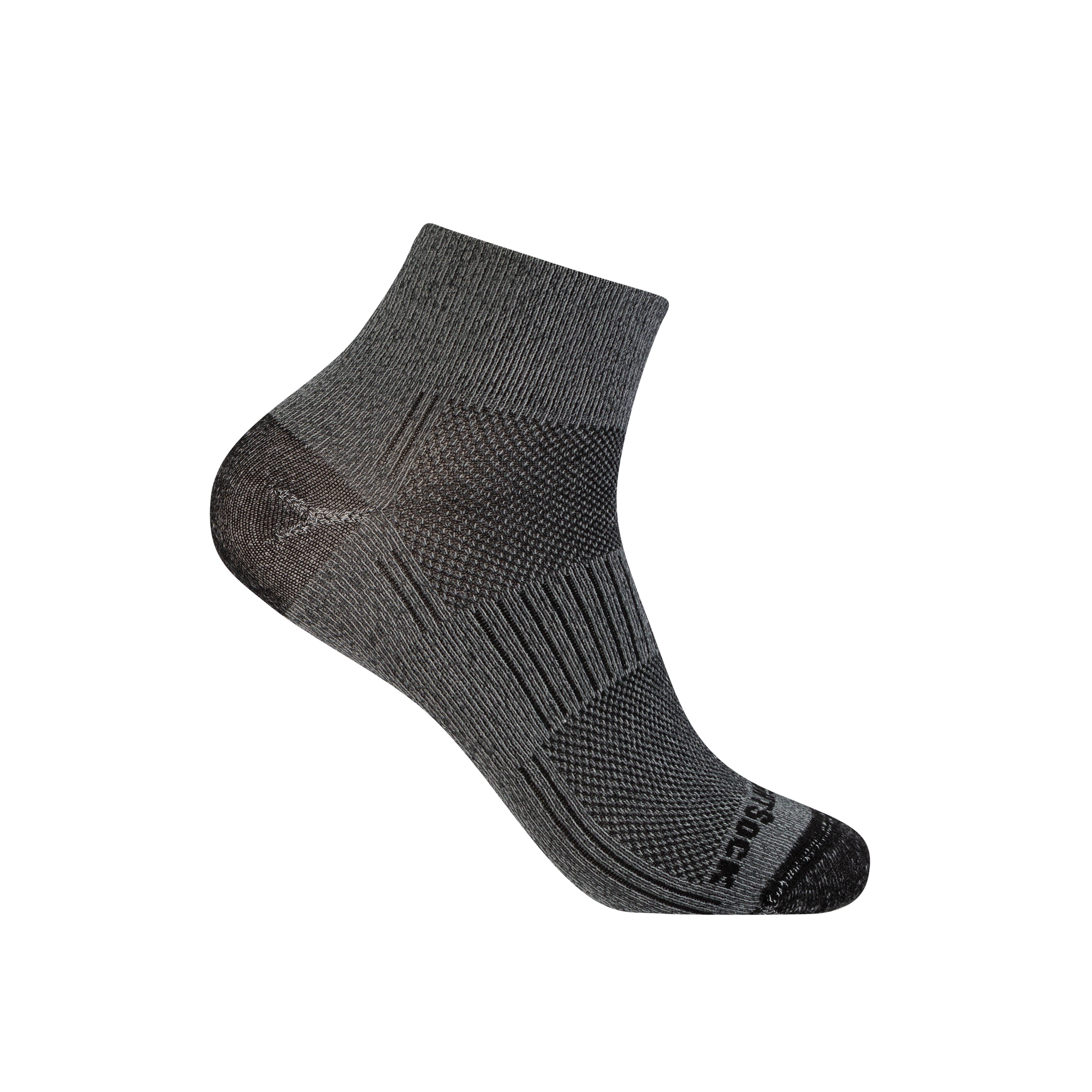 #farbe_ash-twist-black | WRIGHTSOCK doppellagige Anti-Blasen-Socken - COOLMESH II Quarter - khaki-black-twist