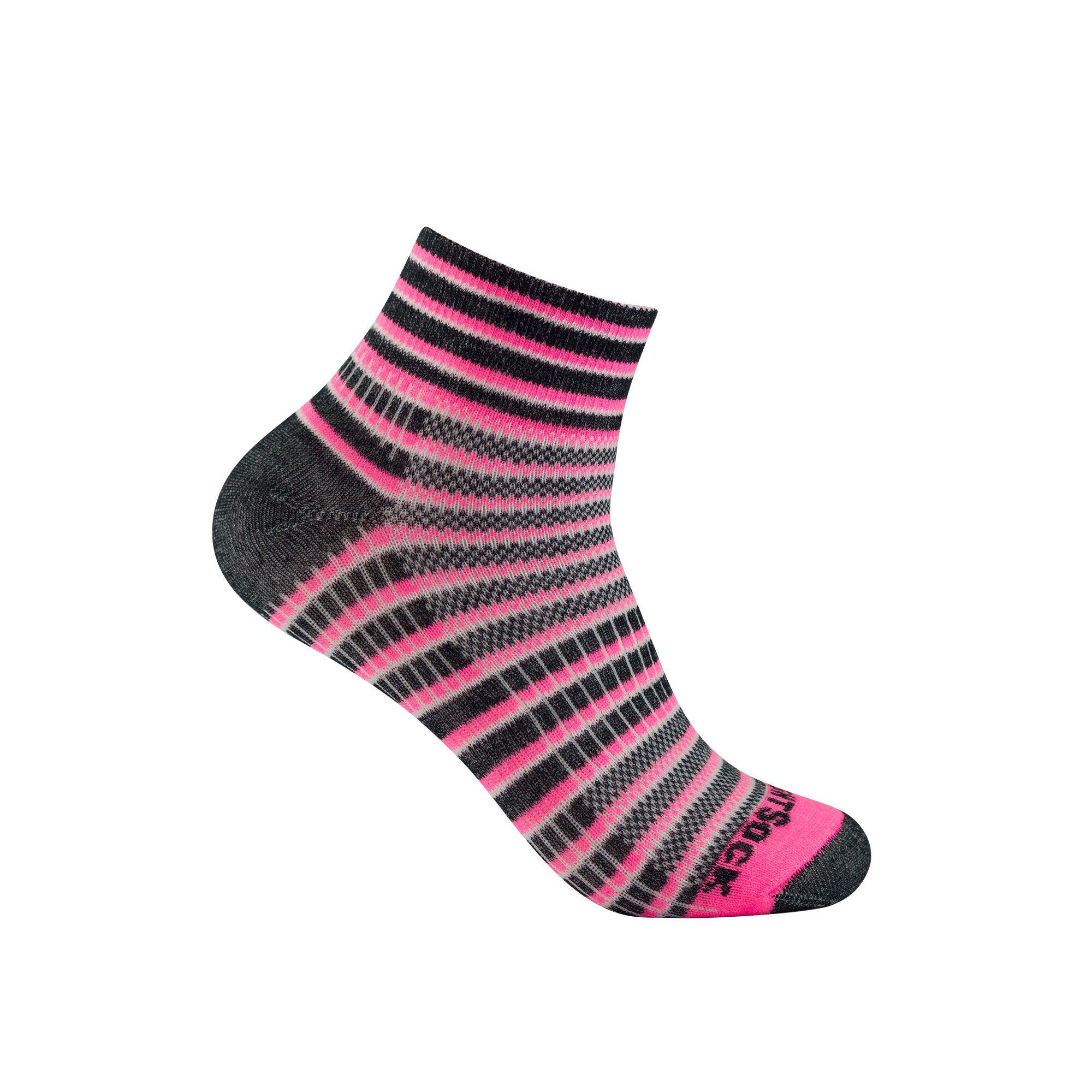 #farbe_pink-black-white | WRIGHTSOCK doppellagige Anti-Blasen-Socken - COOLMESH II Quarter - pink-black-white