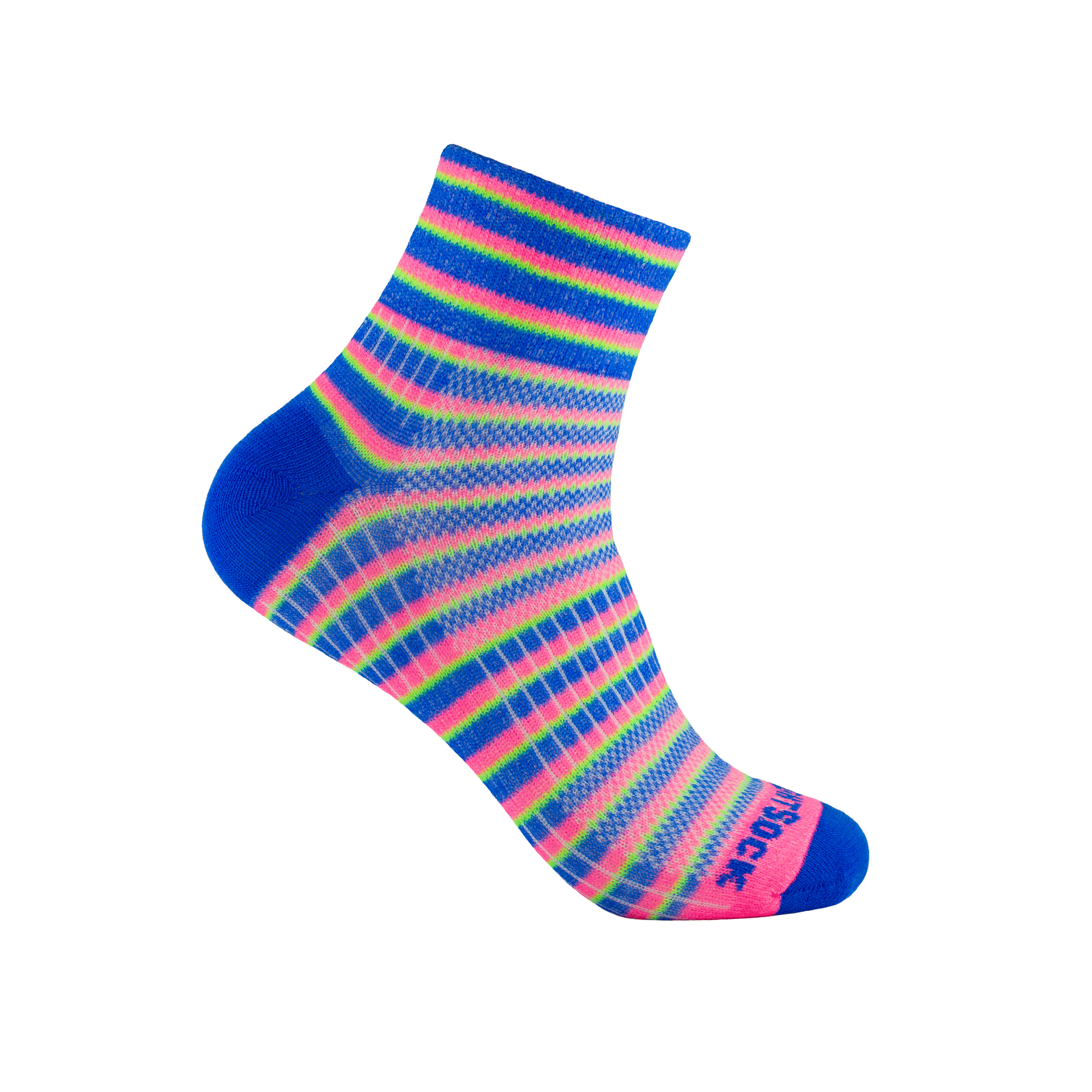 #farbe_pink-blue-green | WRIGHTSOCK doppellagige Anti-Blasen-Socken - COOLMESH II Quarter - pink-blue-green