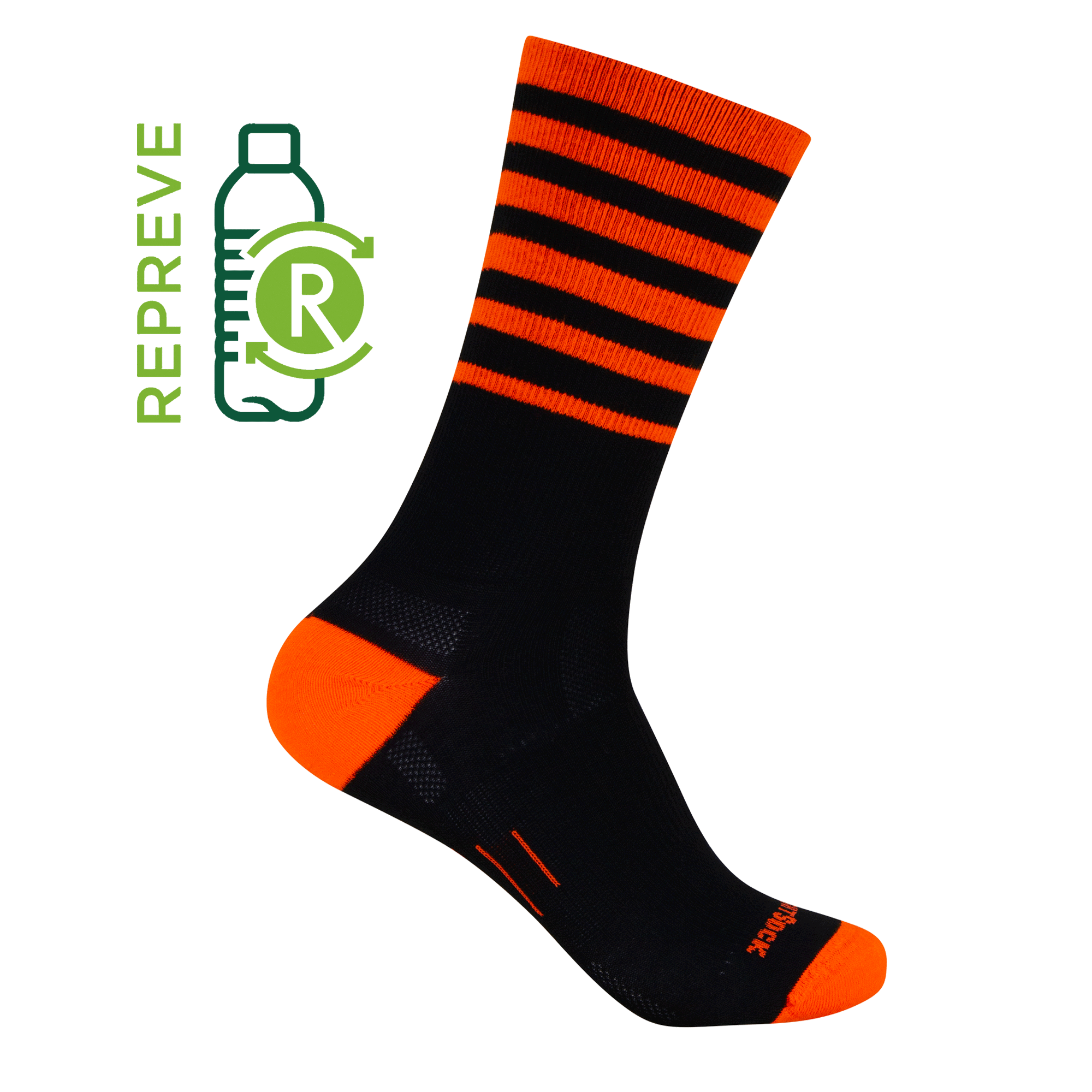 #farbe_black-orange-stripes |  WRIGHTSOCK doppellagige Anti-Blasen-Socken - ECO-Explore-crew-black-orange-stripes