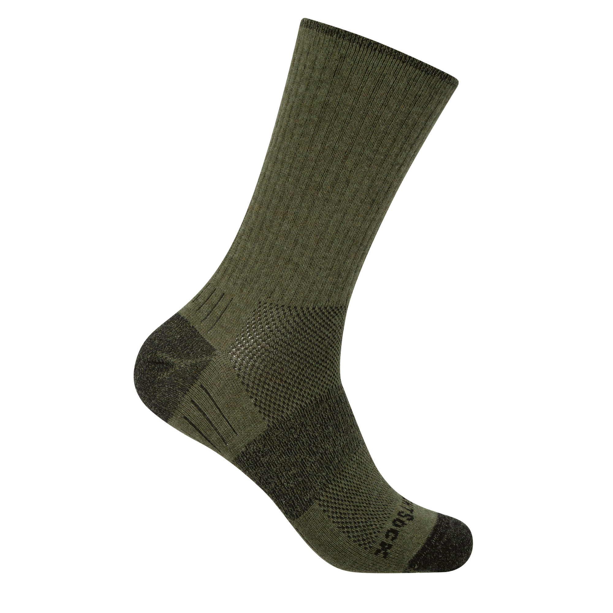 #farbe_military-green | Wrightsock Merino Escape Crew, wadenhohe Wandersocke / Outdoorsocke in Military Green