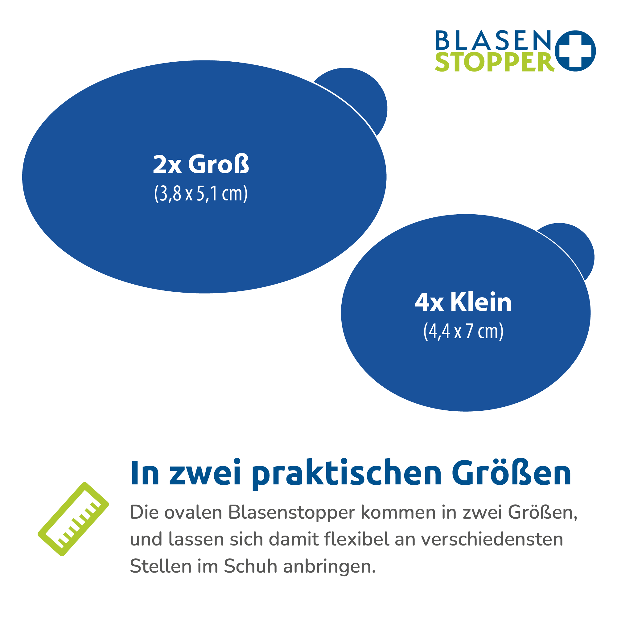 Blasenstopper Klebepads Aufkleber oval - Schutz vor Blasen und Wundreibung an Füßen und Ferse