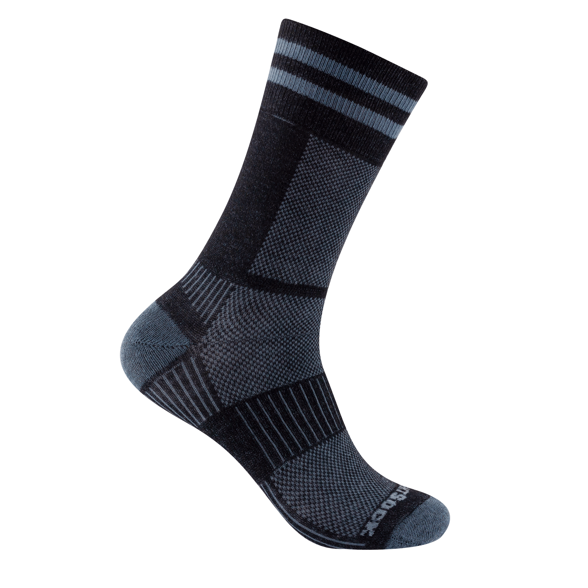 #farbe_black-grey | WRIGHTSOCK doppellagige Anti-Blasen-Socken - Coolmesh II Crew Wandersocken - black-grey