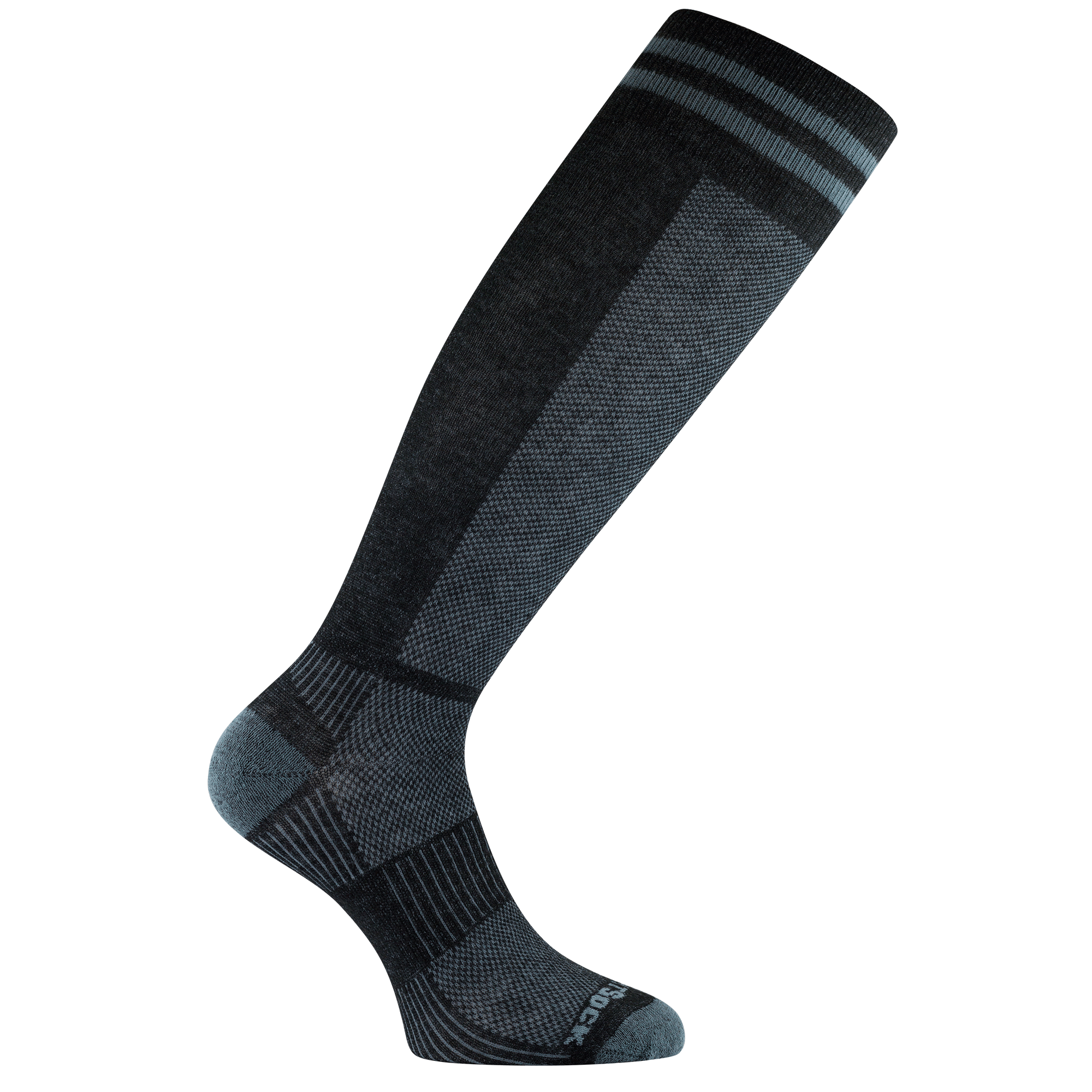 #farbe_black-grey | WRIGHTSOCK doppellagige Anti-Blasen-Socken - COOLMESH II OTC Skisocken - black-grey