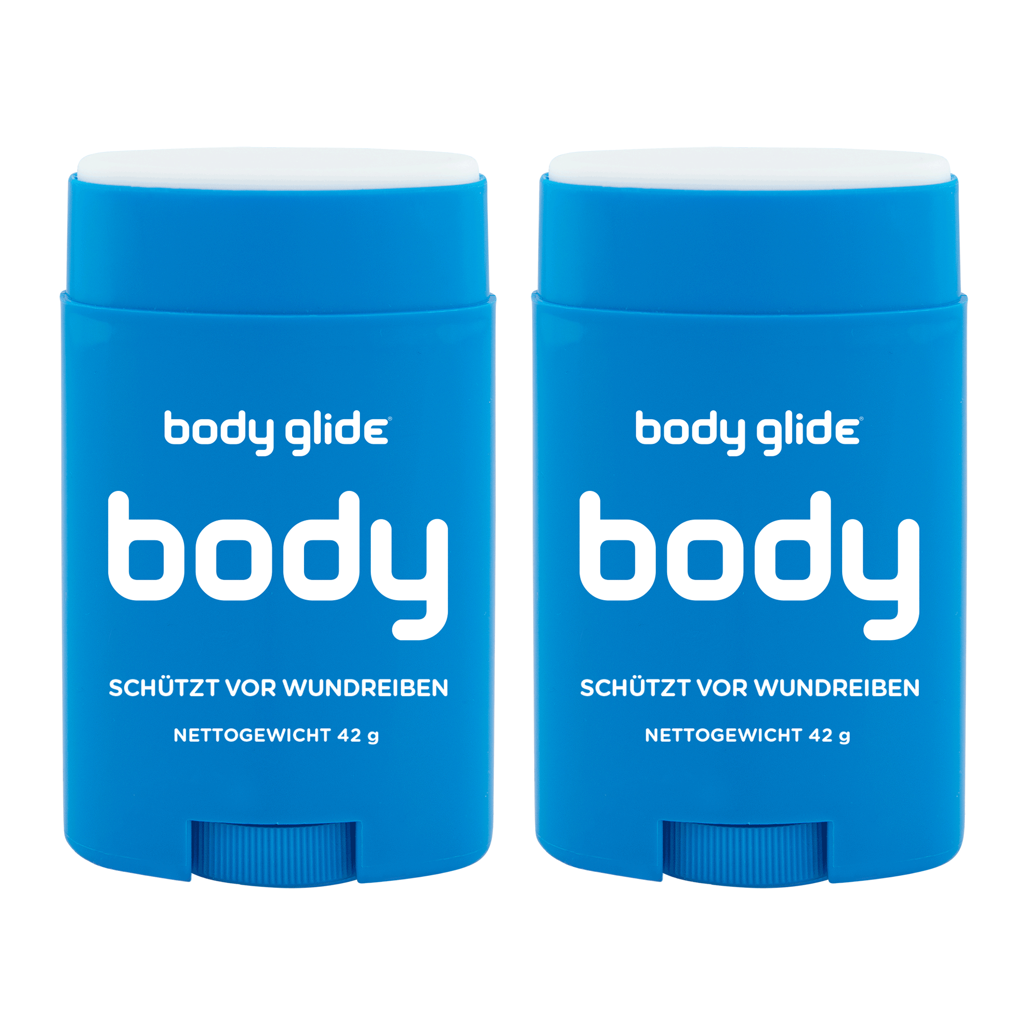 #inhalt_sparpack (2 x 42 gramm) Body Glide - Body 2x42g Sparpack - Anti-Scheuer-Stick gegen Wundreibung Schenkel Beine Oberschenkel