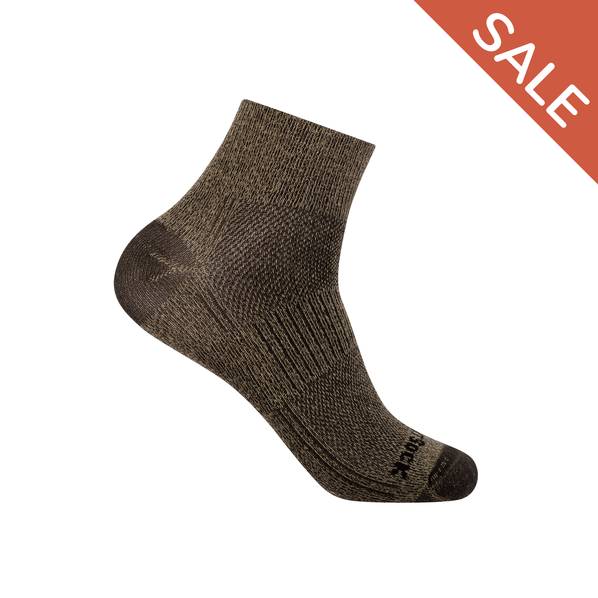 #farbe_khaki-black-twist | WRIGHTSOCK doppellagige Anti-Blasen-Socken - COOLMESH II Quarter - khaki-black-twist