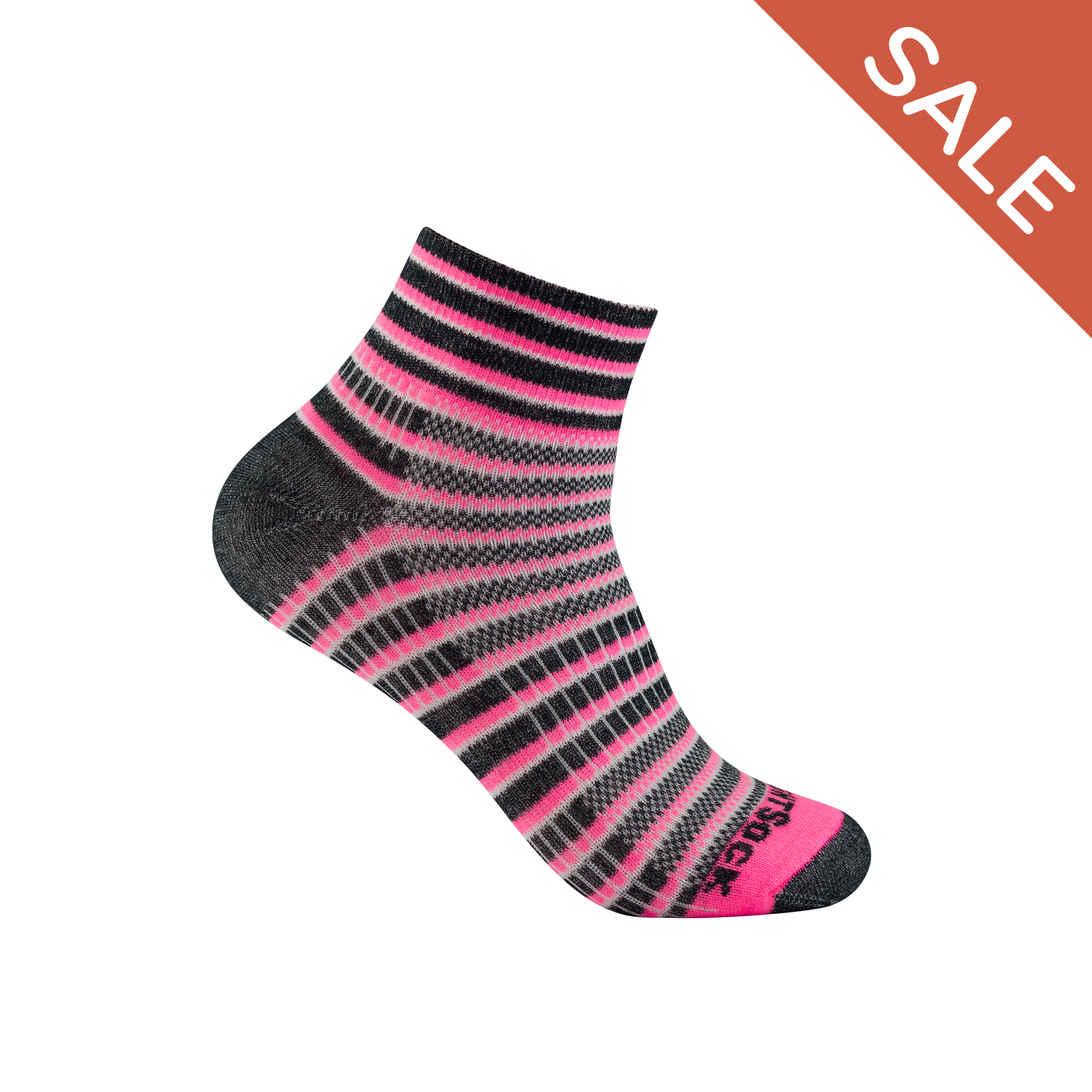 #farbe_pink-black-white | WRIGHTSOCK doppellagige Anti-Blasen-Socken - COOLMESH II Quarter - pink-black-white