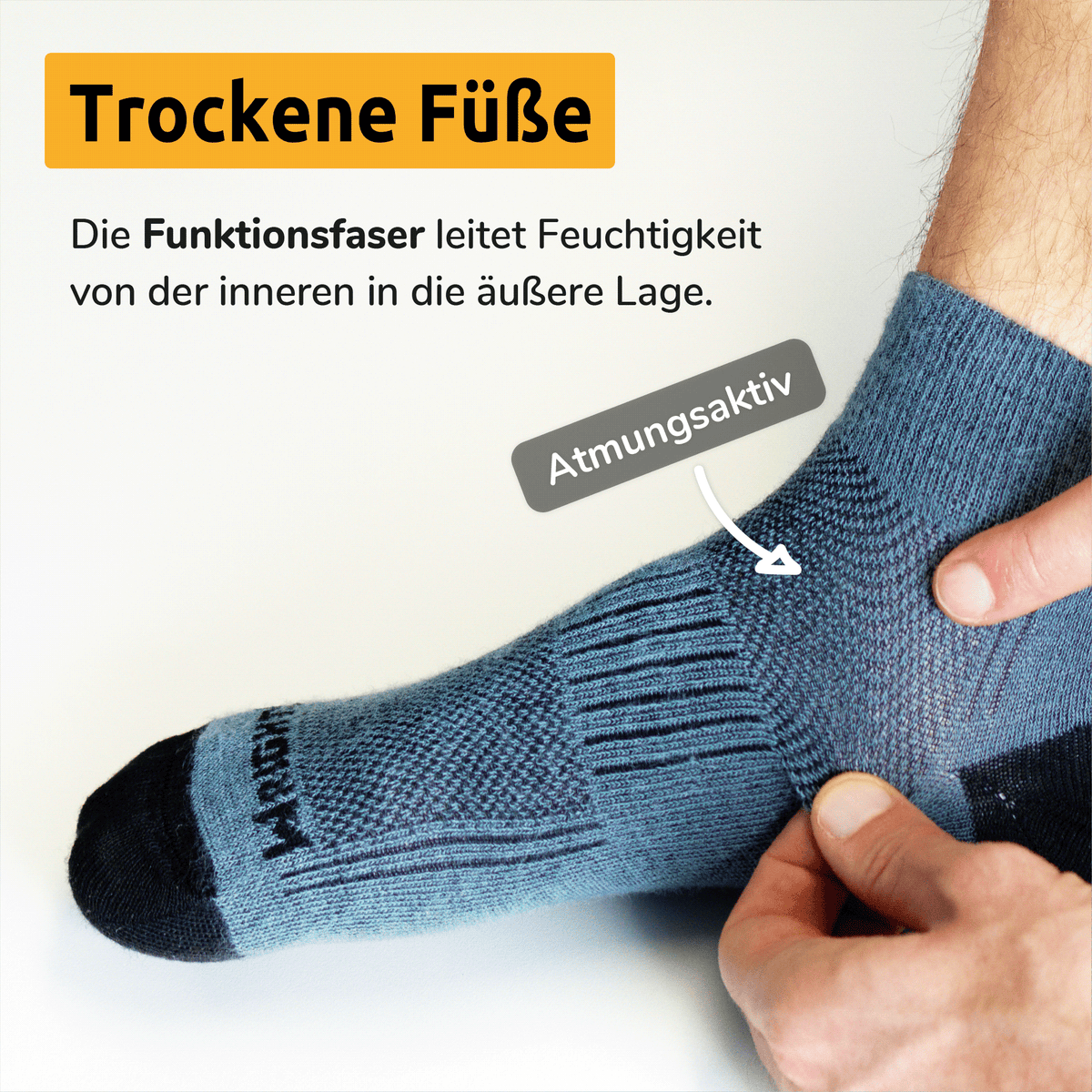 WRIGHTSOCK Sportsocken Laufsocken Wandersocken für Trockene Füße. Socken gegen Schweißfüße. Atmungsaktiv.