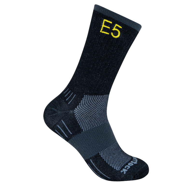Wrightsock Escape Crew E5 Edition – wadenhohe Trekkingsocke mit E5-Motiv